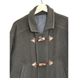 HORNE BROTHERS Vintage Wool Blend Duffle Coat Toggle Closure Size M Dark Gray